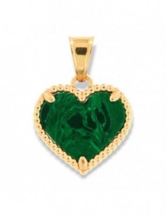 Ciondolo Oro Giallo Cuore Malachite Verde [c6581426]