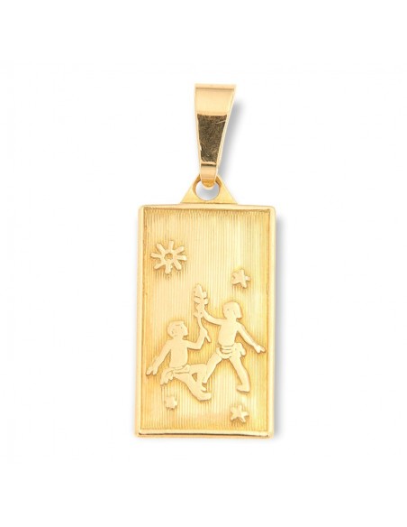 Ciondolo Oro Giallo Piastre Rettangolare Gemelli [95a909c7]