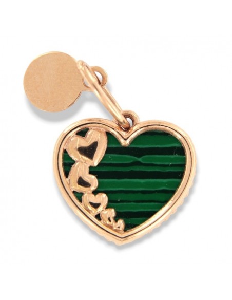 Ciondolo Oro Rosa Cuore Malachite Verde [08f1e1da]