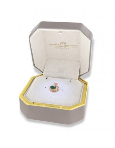 Ciondolo Oro Rosa Cuore Malachite Verde [5a9e6e19]