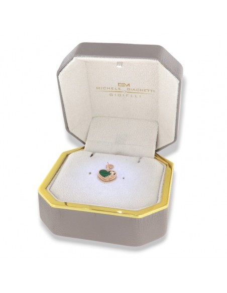 Ciondolo Oro Rosa Cuore Malachite Verde [5a9e6e19]