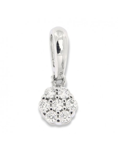 Ciondolo Oro Bianco Punto Luce 7 Zirconi [9b806685]