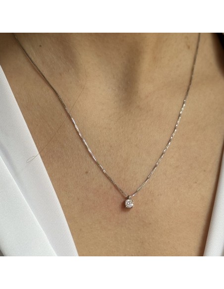 COLLANA ORO BIANCO PUNTO LUCE MAGIC 0,09 CARATI MIS 0 [bcc986b2]