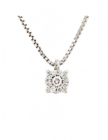 COLLANA ORO BIANCO PUNTO LUCE MAGIC 0,10 CT 1MISURA [1ea8f109]