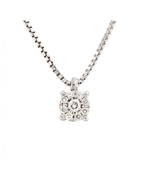 COLLANA ORO BIANCO PUNTO LUCE MAGIC 0,10 CT 1MISURA [1ea8f109]
