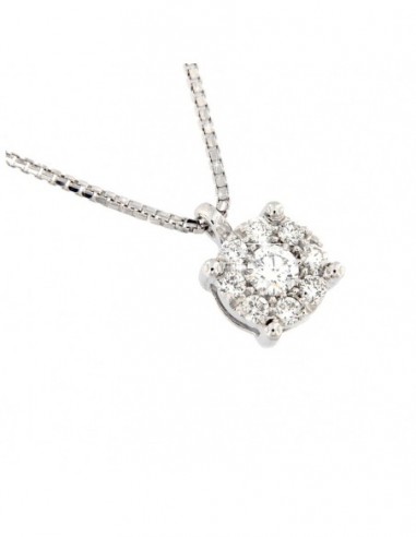 COLLANA ORO BIANCO PUNTO LUCE MAGIC 0,19 CARATI MIS 3 [ec1aacbd]