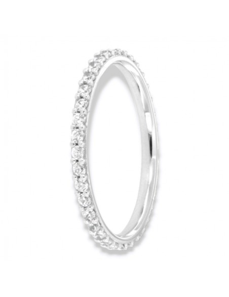 Anello Oro Bianco Eternity Zirconi Biachi 1,50MM [cdbae389]