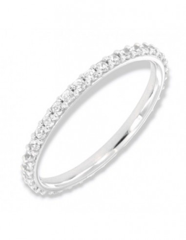 Anello Oro Bianco Eternity Zirconi Biachi 1,50MM [bd5d9266]