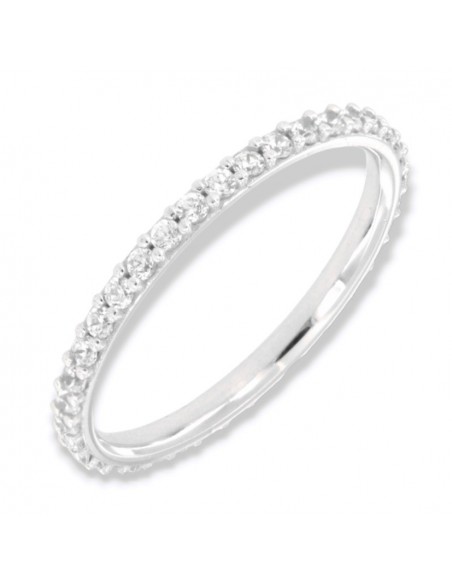 Anello Oro Bianco Eternity Zirconi Biachi 1,50MM [bd5d9266]