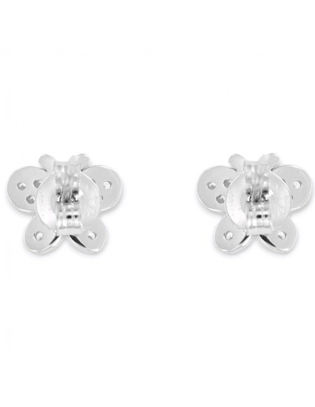 Orecchini Argento Rodiato Farfalla Zirconi Bianchi [458701b1]