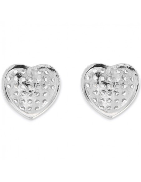 Orecchini Argento Rodiato Cuori Zirconi Bianchi [9aa4dadd]