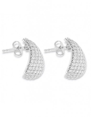Orecchini Argento Rodiato Goccia Zirconi Pavè [99ff5c13]