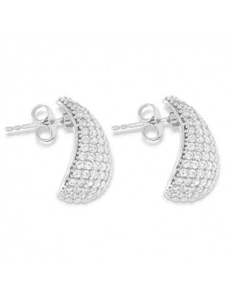 Orecchini Argento Rodiato Goccia Zirconi Pavè [99ff5c13]