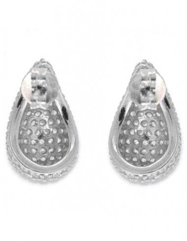 Orecchini Argento Rodiato Goccia Zirconi Pavè [9caf1b0d]