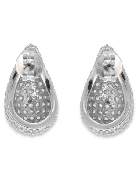 Orecchini Argento Rodiato Goccia Zirconi Pavè [9caf1b0d]