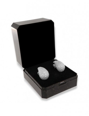 Orecchini Argento Rodiato Goccia Zirconi Pavè [2bb2da09]