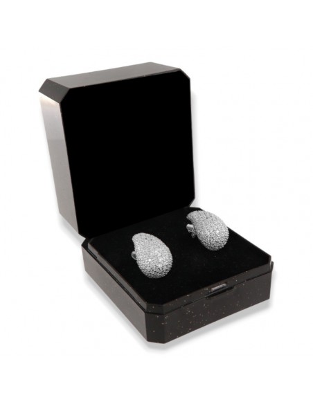 Orecchini Argento Rodiato Goccia Zirconi Pavè [2bb2da09]