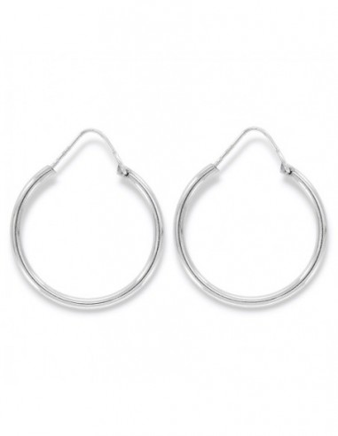 Orecchini Argento Rodiato Cerchi Incastro 25,40MM [a19b991d]