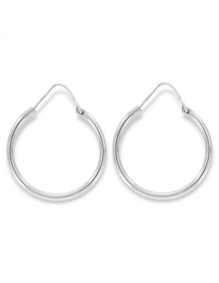 Orecchini Argento Rodiato Cerchi Incastro 25,40MM [a19b991d]
