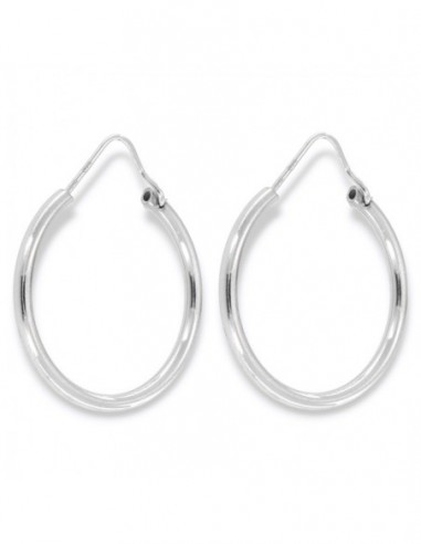 Orecchini Argento Rodiato Cerchi Incastro 25,40MM [a4cbde03]