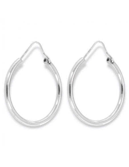 Orecchini Argento Rodiato Cerchi Incastro 25,40MM [a4cbde03]