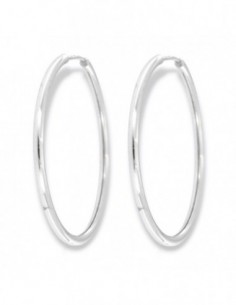 Orecchini Argento Rodiato Cerchi Incastro 30,80MM [e21da620]