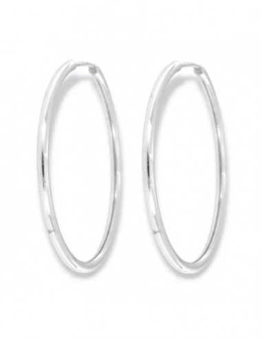 Orecchini Argento Rodiato Cerchi Incastro 30,80MM [e21da620]