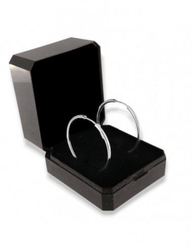 Orecchini Argento Rodiato Cerchi Incastro 30,80MM [947ac706]