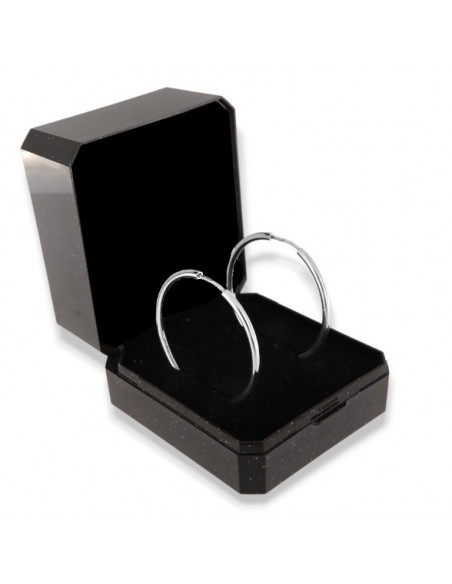 Orecchini Argento Rodiato Cerchi Incastro 30,80MM [947ac706]