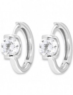 Orecchini Argento Rodiato Cerchi Punto Luce [72140ff8]