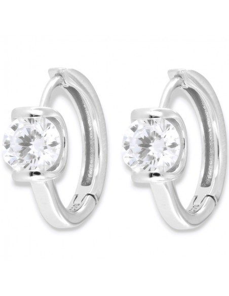 Orecchini Argento Rodiato Cerchi Punto Luce [72140ff8]
