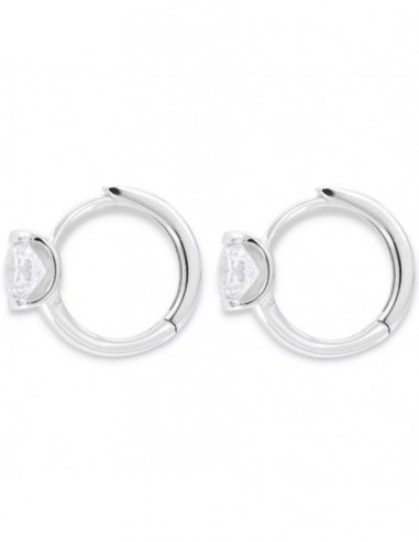 Orecchini Argento Rodiato Cerchi Punto Luce [b2fde49f]