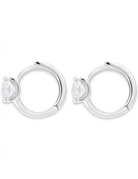 Orecchini Argento Rodiato Cerchi Punto Luce [b2fde49f]