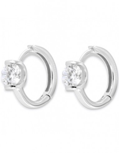 Orecchini Argento Rodiato Cerchi Punto Luce [b7ada381]