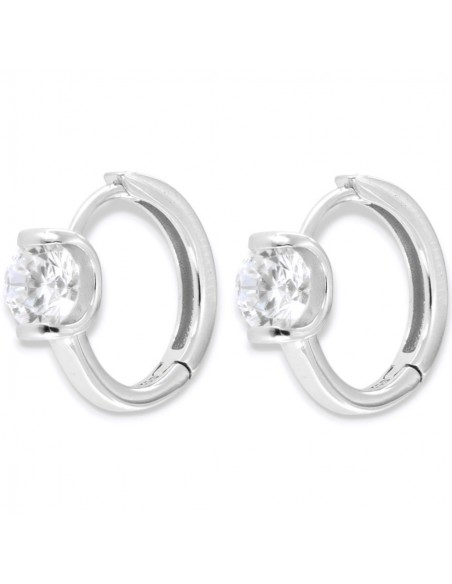 Orecchini Argento Rodiato Cerchi Punto Luce [b7ada381]