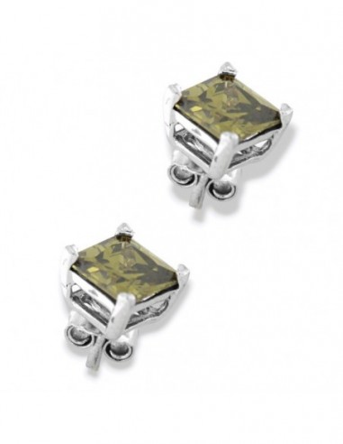Orecchini Argento Rodiato Punto Luce Zircone Lime 5x5 [8c19fb42]