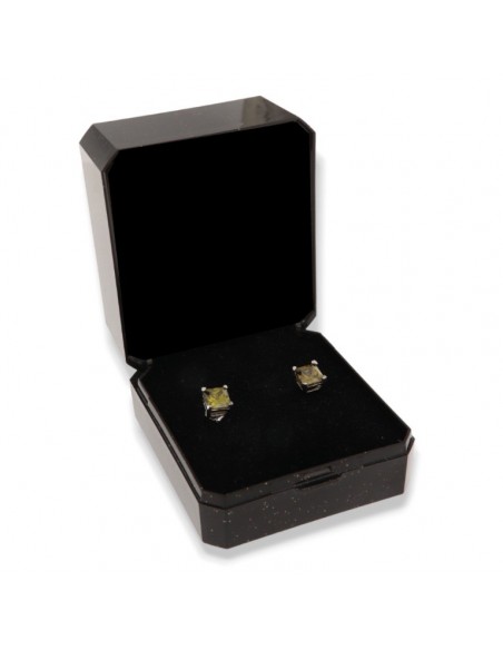 Orecchini Argento Rodiato Punto Luce Zircone Lime 5x5 [3e547d58]