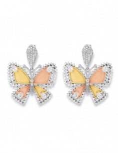 Orecchini Argento Rodiato Farfalle Zirconi Bianchi [98636917]