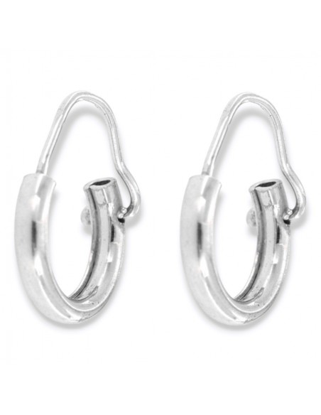 Orecchini Argento Rodiato Cerchi Incastro 11,60MM [2a2eef0d]