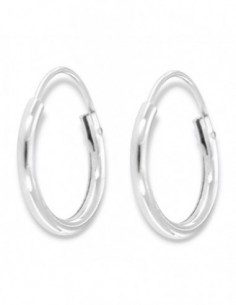 Orecchini Argento Rodiato Cerchi Incastro 13,70MM [9793a035]