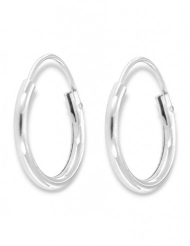 Orecchini Argento Rodiato Cerchi Incastro 13,70MM [9793a035]