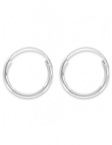 Orecchini Argento Rodiato Cerchi Incastro 13,70MM [f201de0f]