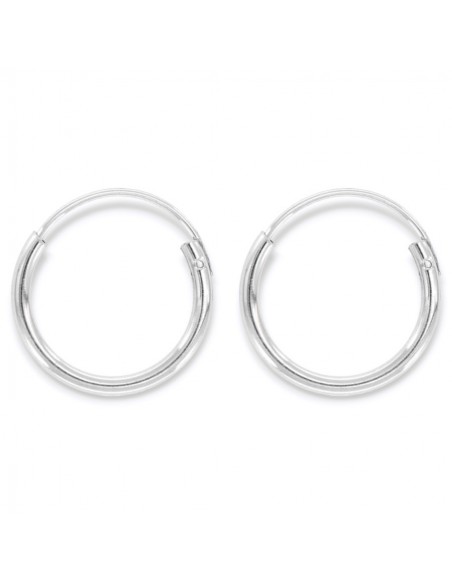 Orecchini Argento Rodiato Cerchi Incastro 13,70MM [f201de0f]
