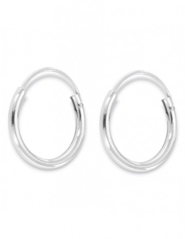 Orecchini Argento Rodiato Cerchi Incastro 13,70MM [f7519911]