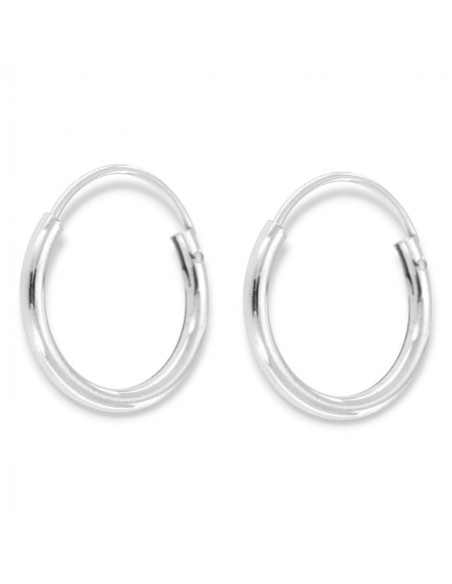 Orecchini Argento Rodiato Cerchi Incastro 13,70MM [f7519911]