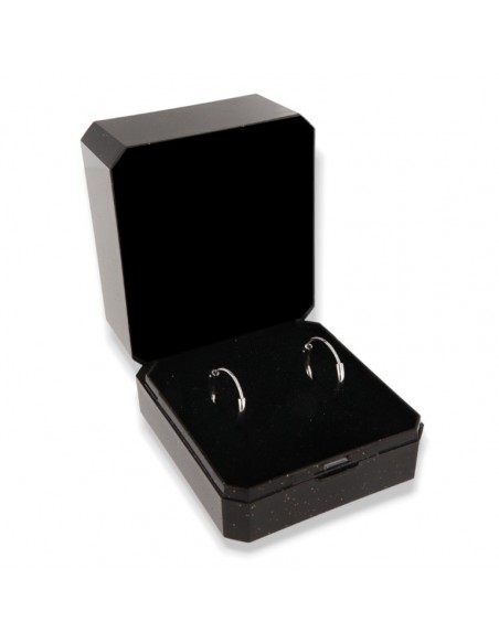 Orecchini Argento Rodiato Cerchi Incastro 13,70MM [404c5815]