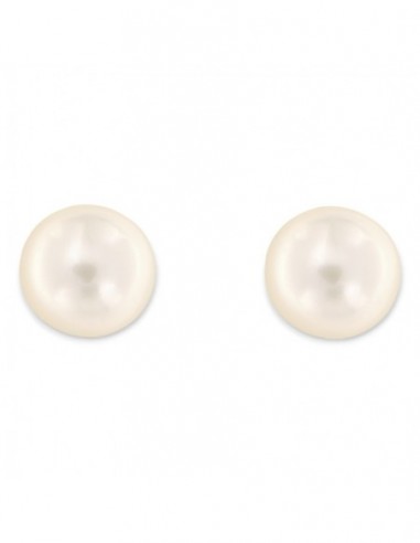 Orecchini Oro Bianco Perle Naturali Lisce 7MM [0aa305b8]