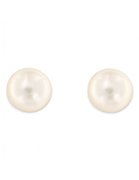 Orecchini Oro Bianco Perle Naturali Lisce 7MM [0aa305b8]