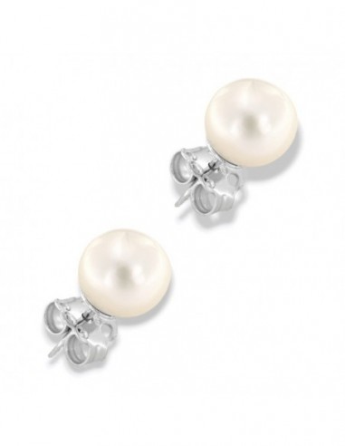 Orecchini Oro Bianco Perle Naturali Lisce 7MM [28475046]