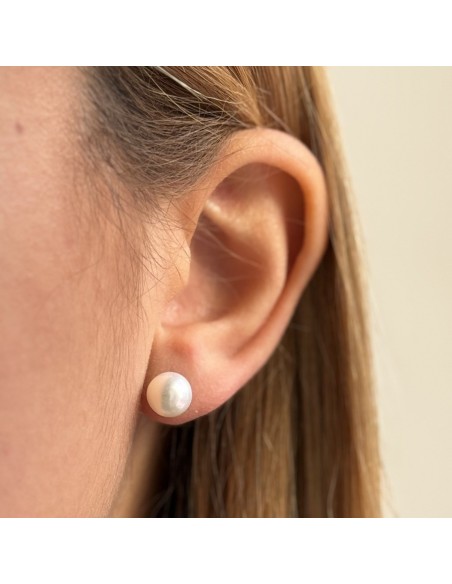 Orecchini Oro Bianco Perle Naturali Bianche 8MM [e3033526]